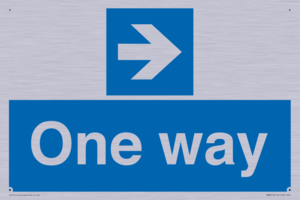 One way with right directional arrow
